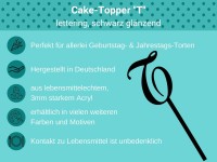 Cake-Topper schwarz T Bulletpoints