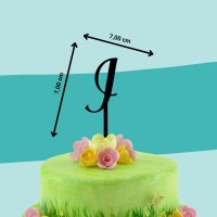 Cake-Topper lettering schwarz J Maße