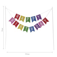Happy Birthday Topper, Papierflaggen 24 Stk.