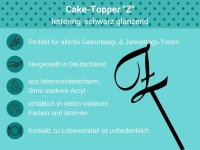 Cake-Topper schwarz Z Bulletpoints