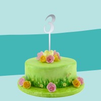 Cake Topper spiegel 3 auf Torte