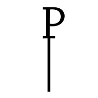 Cake-Topper "P" Straight dünn, schwarz