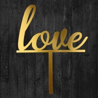 Cake Topper Love Gold