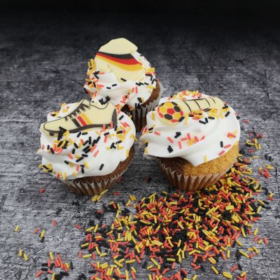 ußball-Dekorationen auf Muffins