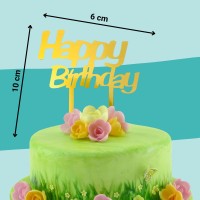 Cake-Topper Happy Birthday Gold Maße