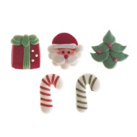Zuckerfiguren Weihnachtsmotive - Weihnachtsmann, Geschenk, Tannenbaum, Zuckerstangen