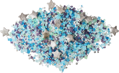 Galxy Thema, blau und lila getönten streudekor mit silbernen Sternen.