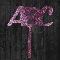 Cake-Topper "ABC" Glitzer Rosa Acryl Rosa 110 x 67mm Stärke 3mm