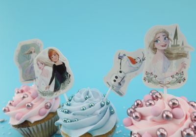 Schöne Muffin-Picker mit Frozen-Motiv