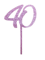 Cake-Topper 40 Glitzerrosa