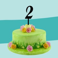 Cake-Topper schwarz 2 auf Torte