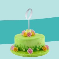 Cake Topper spiegel 0 auf Torte