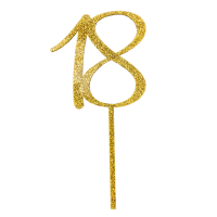 Cake Topper 18 glitzergold