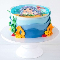 Esspapieraufleger kleine Meerjungfrau Torte