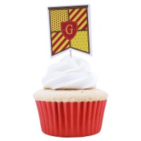 Harry Potter Muffinpicker Gryffindorflagge auf Muffin