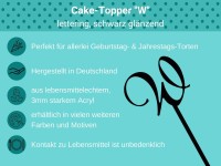 Cake-Topper schwarz W Bulletpoints