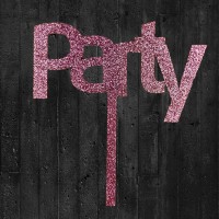 Cake Topper Party Glitzer Rosa
