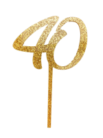 Cake-Topper Glitzergold 40
