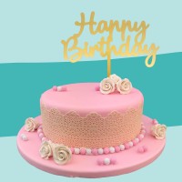 Cake-Topper "Happy Birthday" Gold