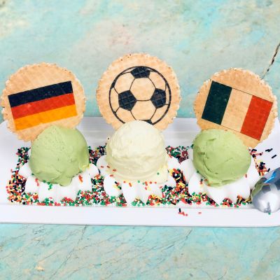 bedruckte Eiswaffeln Fußball