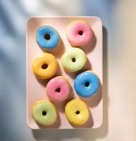 Puderfarben natürliche Farben Donuts mit Glasur