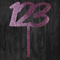 Cake-Topper "123" Glitzer Rosa Acryl Rosa 122 x 60 mm Stärke 3mm