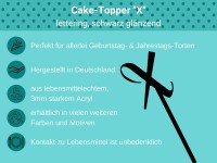 Cake-Topper schwarz X Bulletpoints