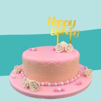 Cake-Topper Happy Birthday Gold
