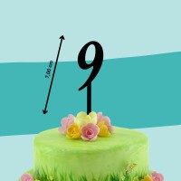 Cake-Topper schwarz 9 Maße